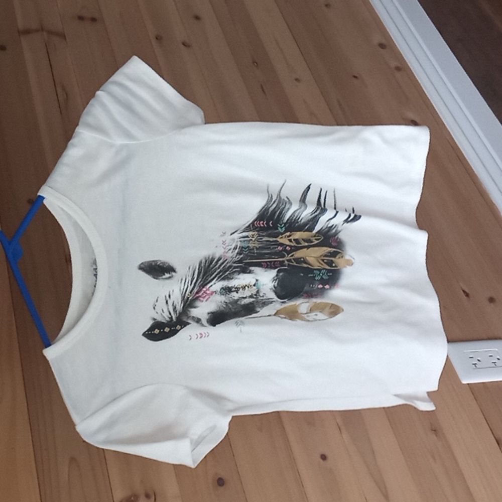Mudd hores shirt large 10/12 blue pink gold white black
